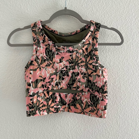 SWEATY BETTY | Limited Edition Floral Power Sports Bra in Green & Pink | Size S - Picture 5 of 12